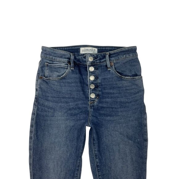 Abercrombie & Fitch High Rise Super Skinny Ankle Jeans Size 2/26 Button Fly - Picture 6 of 11